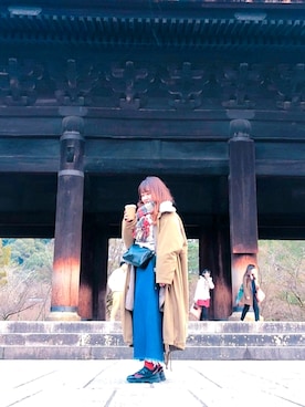 「赤い靴下」｜「アイテム（その他アウター）」を使った、ARISAさん（レディース・160cm）の冬コーディネート