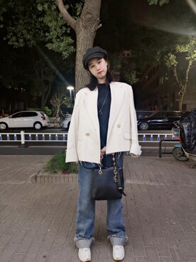 「oversize」｜「アイテム（キャスケット）」を使った、kinkiさん（レディース・159cm）の秋コーディネート