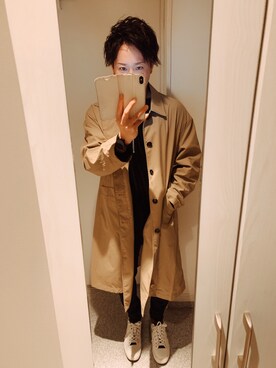 「ZARA MAN」｜「アイテム（トレンチコート）」を使った、相互★DAIさん（メンズ・170cm）の冬コーディネート