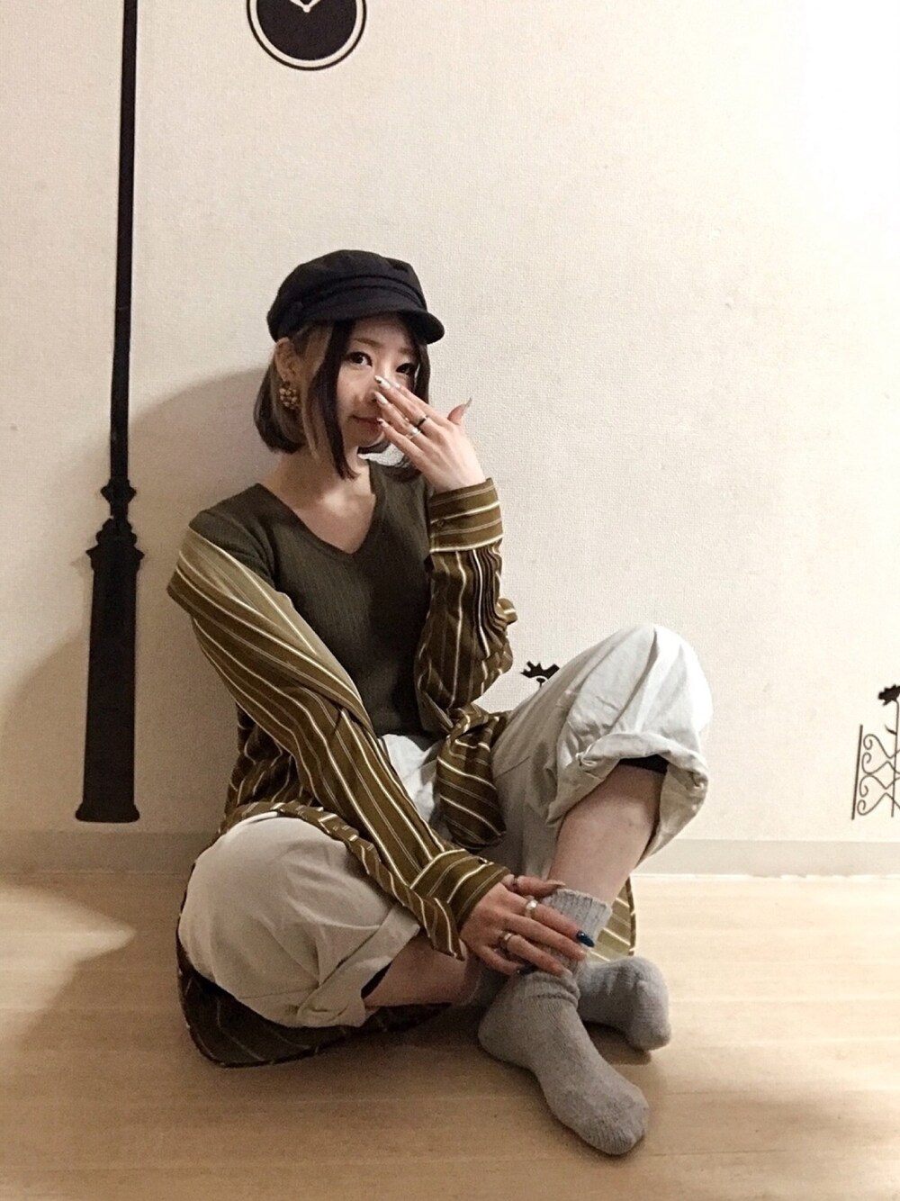 ピザ子@ゆるーく更新さんの「STRIPE SHIRT DRESS（MOUSSY）」を使ったコーディネート