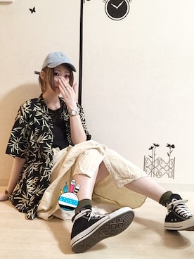 「HEAD GOONIE（ヘッドグーニー）のアイテム」を使った、ピザ子@ゆるーく更新さん（レディース・167cm）の夏コーディネート