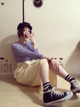 「Another Edition（アナザーエディション）のアイテム（スカート）」を使った、ピザ子@ゆるーく更新さん（レディース・167cm）の夏コーディネート