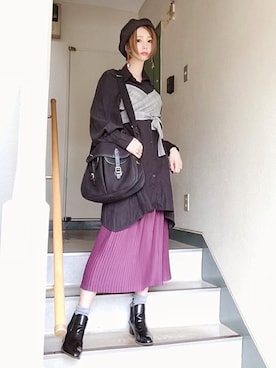 「アイテム（ブーティ）」を使った、ピザ子@ゆるーく更新さん（レディース・167cm・30代）の秋コーディネート