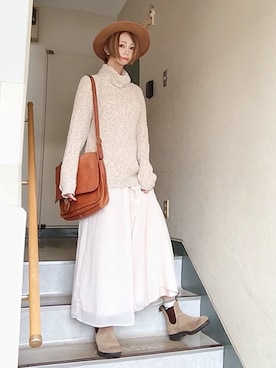 「H&M DIVIDED（エイチアンドエム　ディヴァイデッド）のアイテム（帽子）」を使った、ピザ子@ゆるーく更新さん（レディース・167cm）の秋コーディネート