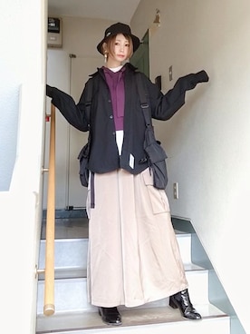 「アイテム（ブーティ）」を使った、ピザ子@ゆるーく更新さん（レディース・167cm・30代）の秋コーディネート