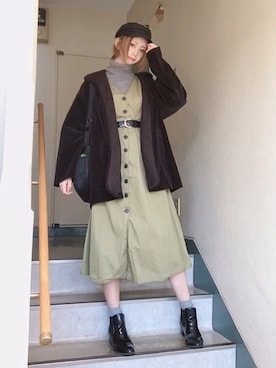「アイテム（ブーティ）」を使った、ピザ子@ゆるーく更新さん（レディース・167cm・30代）の秋コーディネート