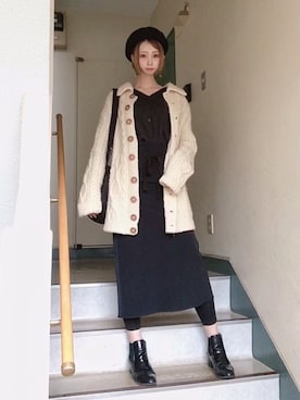 「アイテム（ブーティ）」を使った、ピザ子@ゆるーく更新さん（レディース・167cm・30代）の秋コーディネート