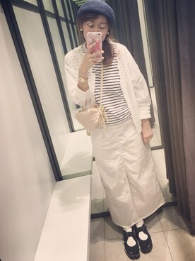「IENA」｜「アイテム（ハンチング/ベレー帽）」を使った、midoriさん（レディース・168cm）の夏コーディネート