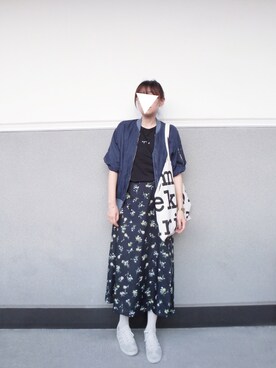 「SLOBE IENA」｜「アイテム（MA-1）」を使った、midoriさん（レディース・168cm）の春コーディネート