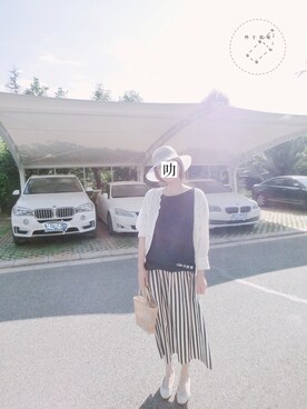 「Hands of creation（ハンズオブクリエイション）のアイテム（スカート）」を使った、midoriさん（レディース・168cm）の夏コーディネート