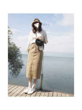「yuni」｜「アイテム（帽子）」を使った、midoriさん（レディース・168cm）の秋コーディネート