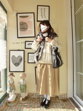 「IamI in fact…」｜「アイテム（アクセサリー）」を使った、midoriさん（レディース・168cm）の冬コーディネート