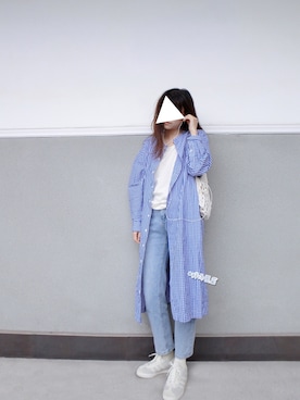 「yuni」｜「アイテム（シャツワンピース）」を使った、midoriさん（レディース・168cm）の春コーディネート