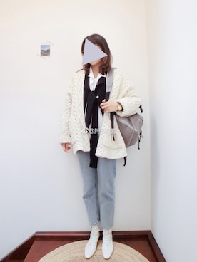 「A.P.C.（アーペーセー）のアイテム（バックパック/リュック）」を使った、midoriさん（レディース・168cm）の冬コーディネート