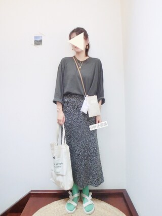 midori使用「SLOBE IENA（ニュアンスドットロングスカート◆）」的時尚穿搭