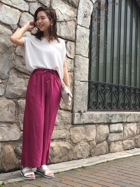 「Rick & Roy（リック アンド ロイ）のアイテム（バッグ）」を使った、doudou_ebiさん（レディース・165cm）の夏コーディネート