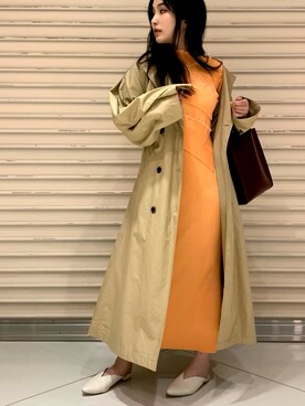 「CLANE（クラネ）のアイテム（トレンチコート）」を使った、tamagodepatoさん（レディース・163cm）の春コーディネート