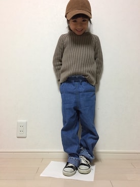 「URBAN RESEARCH（アーバンリサーチ）のアイテム（キャップ）」を使った、senaさん（キッズ・110cm）の冬コーディネート