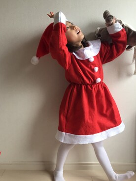 「DAISO（DAISO）のアイテム（ワンピース/ドレス）」を使った、senaさん（キッズ・110cm）の冬コーディネート