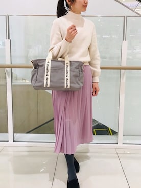 「& chouette（アンドシュエット）のアイテム（トートバッグ）」を使った、&chouette（アンドシュエット）さん（レディース・162cm）の春コーディネート