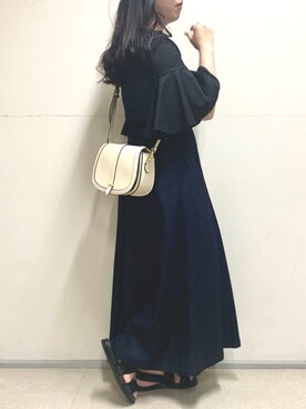 「& chouette（アンドシュエット）のアイテム（ショルダーバッグ）」を使った、&chouette（アンドシュエット）さん（レディース・157cm）の春コーディネート