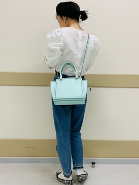 「& chouette（アンドシュエット）のアイテム（ハンドバッグ）」を使った、&chouette（アンドシュエット）さん（レディース・157cm）の春コーディネート