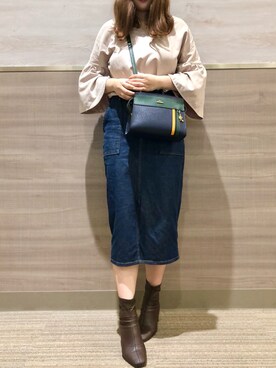「& chouette（アンドシュエット）のアイテム（ショルダーバッグ）」を使った、&chouette（アンドシュエット）さん（レディース・158cm）の春コーディネート