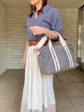 「& chouette（アンドシュエット）のアイテム（トートバッグ）」を使った、&chouette（アンドシュエット）さん（レディース・154cm）の春コーディネート