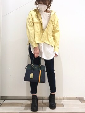 「& chouette（アンドシュエット）のアイテム（ハンドバッグ）」を使った、&chouette（アンドシュエット）さん（レディース・158cm）の春コーディネート
