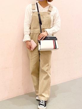 「ショルダーバッグ」｜「アイテム（財布、ピンク系）」を使った、&chouette（アンドシュエット）さん（レディース・158cm）の春コーディネート