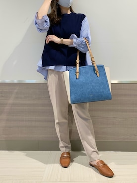 「& chouette（アンドシュエット）のアイテム（トートバッグ）」を使った、&chouette（アンドシュエット）さん（レディース・157cm）の春コーディネート