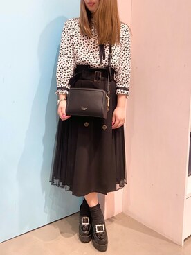 「& chouette（アンドシュエット）のアイテム（ショルダーバッグ）」を使った、&chouette（アンドシュエット）さん（レディース・158cm）の春コーディネート