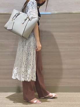 「& chouette（アンドシュエット）のアイテム（トートバッグ）」を使った、&chouette（アンドシュエット）さん（レディース・161cm）の春コーディネート