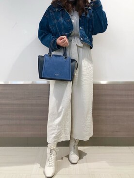 「& chouette（アンドシュエット）のアイテム（ハンドバッグ）」を使った、&chouette（アンドシュエット）さん（レディース・157cm）の春コーディネート