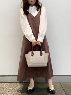 「& chouette（アンドシュエット）のアイテム（ハンドバッグ）」を使った、&chouette（アンドシュエット）さん（レディース・153cm）の秋コーディネート