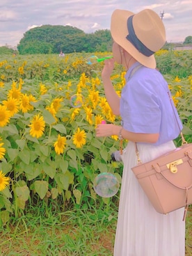 「GORGE（ゴージ）のアイテム（帽子）」を使った、み︎︎︎︎︎づき︎︎︎︎︎☺︎さん（レディース・148cm）の春コーディネート