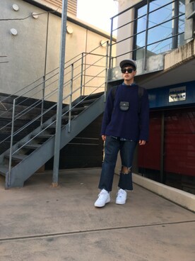 「Dr. Martens（ドクターマーチン）のアイテム（アクセサリー）」を使った、Kenske Okamotoさん（メンズ・170cm）の冬コーディネート