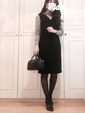「STUDIOUS（ステュディオス）のアイテム（ワンピース/ドレス）」を使った、haushinkaさん（レディース・157cm）の冬コーディネート