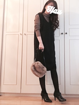 「STUDIOUS（ステュディオス）のアイテム（ワンピース/ドレス）」を使った、haushinkaさん（レディース・157cm）の冬コーディネート