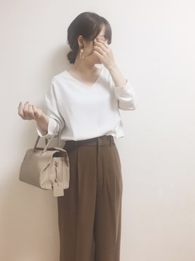 「Chez toi（シェトワ）のアイテム」を使った、haushinkaさん（レディース・157cm）の春コーディネート