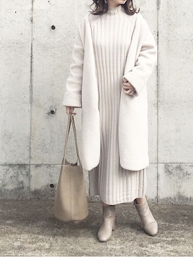 「Juze（ジュゼ）のアイテム」を使った、haushinkaさん（レディース・157cm）の冬コーディネート