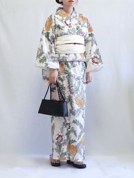 「アイテム（浴衣、オレンジ系）」を使った、haushinkaさん（レディース・157cm）の夏コーディネート