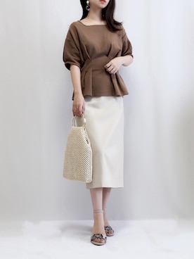 「Simplicite（サンプリシテ）のアイテム」を使った、haushinkaさん（レディース・157cm）の夏コーディネート