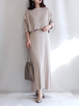 「巾着バッグ」｜「アイテム（レインシューズ）」を使った、haushinkaさん（レディース・157cm）の秋コーディネート