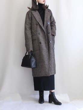 「ECRIRE（エクリール）のアイテム（その他アウター）」を使った、haushinkaさん（レディース・157cm）の冬コーディネート