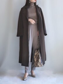 Noble（ノーブル）の「W/Nyリバーノーカラーコート◇（ノーカラー