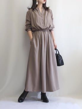 「crie conforto（クリーコンフォルト）のアイテム（ワンピース/ドレス）」を使った、haushinkaさん（レディース・157cm）の冬コーディネート