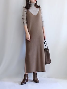 「Chillfar（チルファー）のアイテム（ワンピース/ドレス）」を使った、haushinkaさん（レディース・157cm）の冬コーディネート