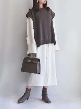 「MILOS（ミロス）のアイテム」を使った、haushinkaさん（レディース・157cm）の冬コーディネート