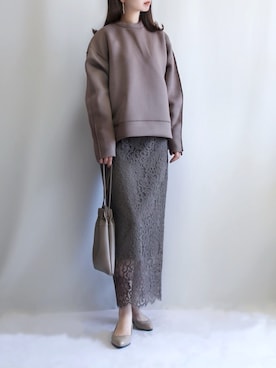 「巾着バッグ」｜「アイテム（レインシューズ）」を使った、haushinkaさん（レディース・157cm）の春コーディネート